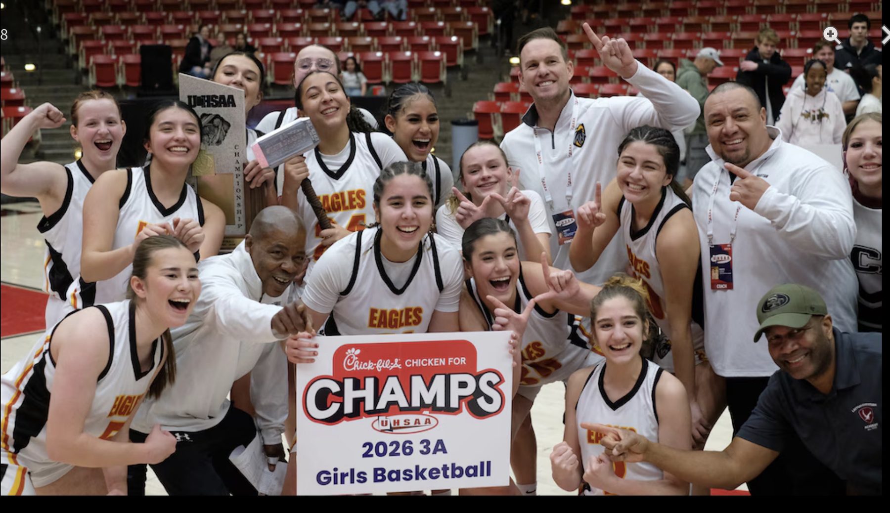 Layton Christian Academy Eagles celebrating the 2026 3A state championship